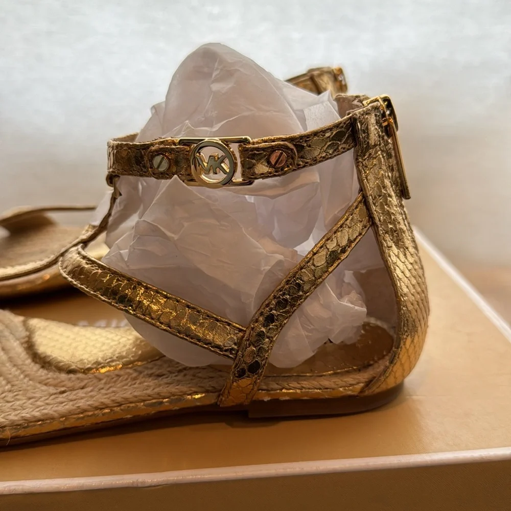 Michael Kors, gold metallic gladiator sandal - Picture 4 of 10